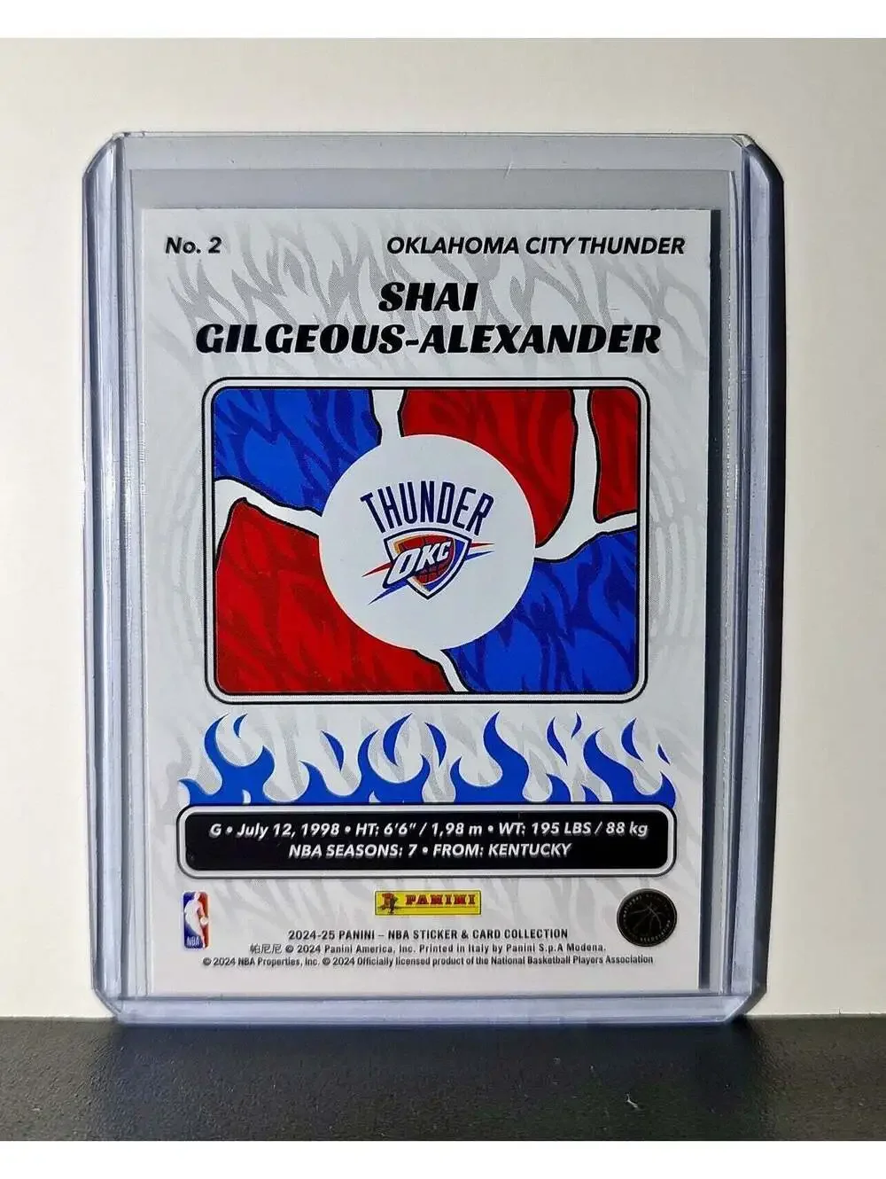 Shai Gilgeous-Alexander 2024-25 Panini NBA #2 Foil Sticker Card Thunder